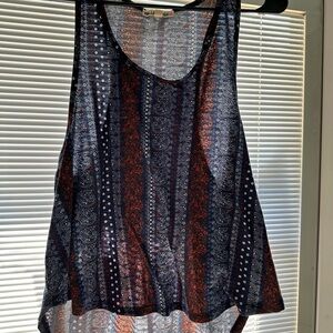 Wallflower Sheer Paisley Tank Top - Blue and Red